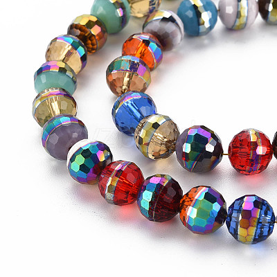 Electroplate Transparent Glass Beads Strands X-EGLA-N006-031-A01-1