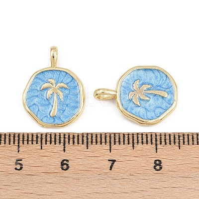 Brass Enamel Pendants KK-B157-15G-01-1