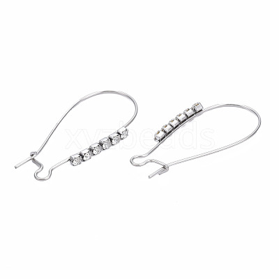 304 Stainless Steel Hoop Earrings Findings Kidney Ear Wires STAS-N092-138A-01-1