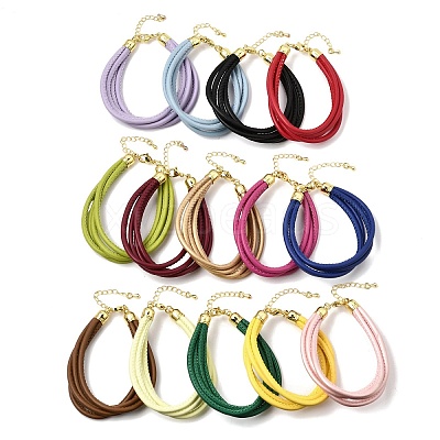 Microfiber Leather Multi-strand Cord Bracelets Makings FB-CBA983F-01G-1
