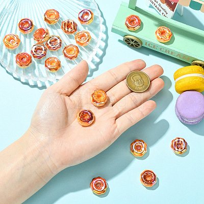 20Pcs 5 Colors Electroplate Transparent Resin Beads RESI-CJ0005-22-1
