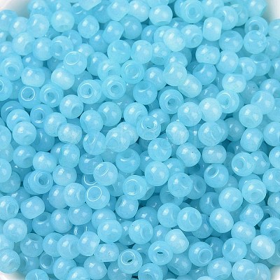 6/0 Imitation Jade Glass Seed Beads SEED-T006-04A-08-1