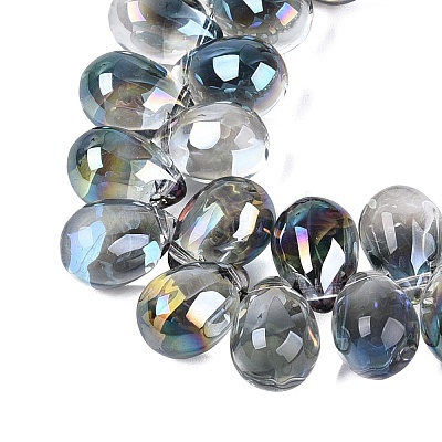 Electroplate Baking Paint Transparent Glass Beads Strands GL-N005-02A-C09-1