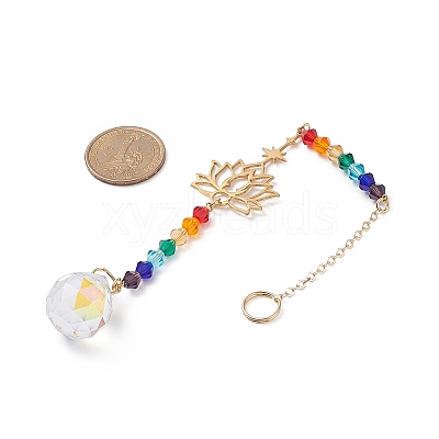 AB Color Teardrop Glass Suncatchers HJEW-JM00843-1