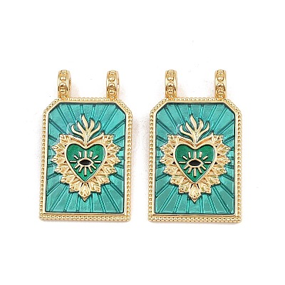 Brass Enamel Pendants KK-B157-28G-1