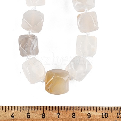 Natural White Agate Nuggets Beaded Necklaces for Women Men NJEW-K388-01S-1