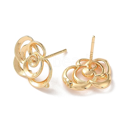 Brass Stud Earring Findings KK-Z164-04G-02-1