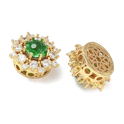 Brass Micro Pave Cubic Zirconia Beads KK-H526-15G-1