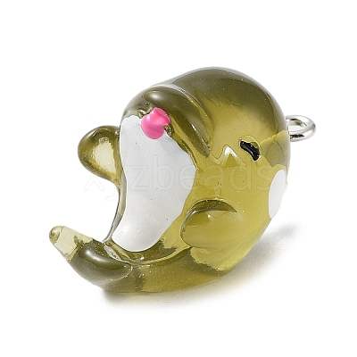 Transparent Resin Sea Animal Pendants LS-RESI-P033-C01-1