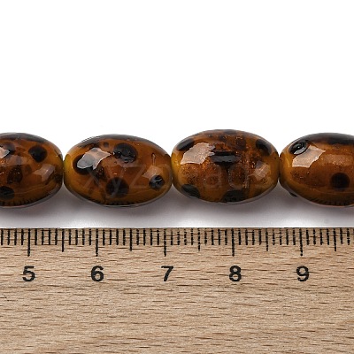 Handmade Gold Sand Lampwork Beads Strands LAMP-Q045-06A-1