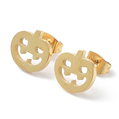 304 Stainless Steel Stud Earrings for Halloween X-EJEW-H136-07G-1