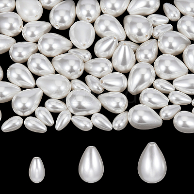 60Pcs 3 Styles Polished Shell Pearl Beads Strands BSHE-NB0001-38-1