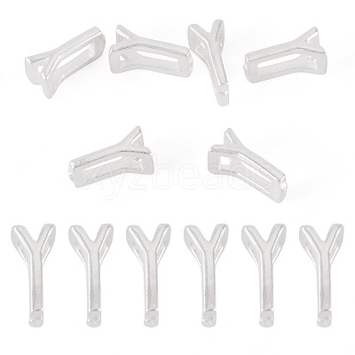 6Pcs 925 Sterling Silver Hollow Initial Beads STER-TA0001-53Y-1