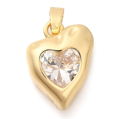 Brass Micro Pave Cubic Zirconia Pendants KK-S049-18G-1