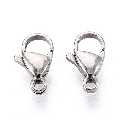 304 Stainless Steel Lobster Claw Clasps STAS-T065-12mm-34P-1