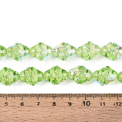 Electroplate Transparent Glass Beads Strands EGLA-N020-03C-1