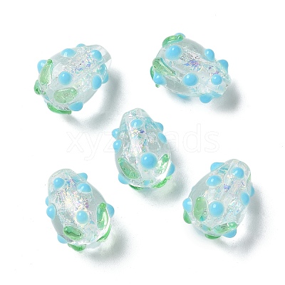 Handmade Foil Lampwork Bumpy Beads Strands FOIL-Z001-05A-1
