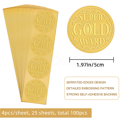 Self Adhesive Gold Foil Embossed Stickers DIY-WH0211-311-1