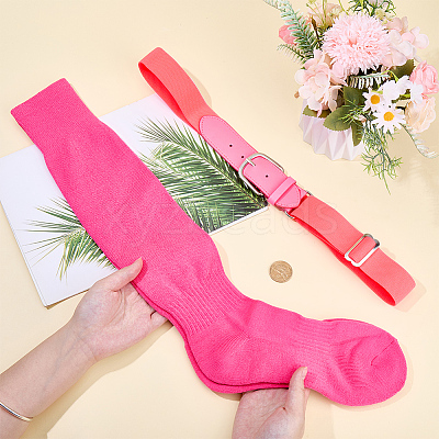1 Pair Polycotton Solid Color Football Socks AJEW-CL0001-33A-1