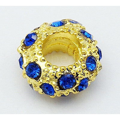 Alloy Rhinestone European Beads CPDL-H011-1-1