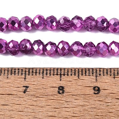 Transparent Electroplate Glass Beads Strands EGLA-Q131-01A-07-1