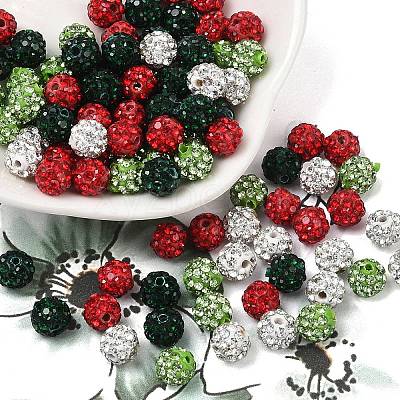 Christmas Theme Polymer Clay Rhinestone Beads RB-L037-01-1