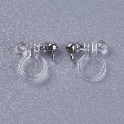 Transparent U Type Alloy Ear Clip PALLOY-WH0009-01P-1