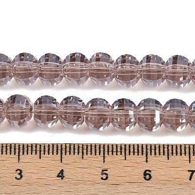 Electroplate Transparent Glass Beads Strands EGLA-B011-08A-PL01-1