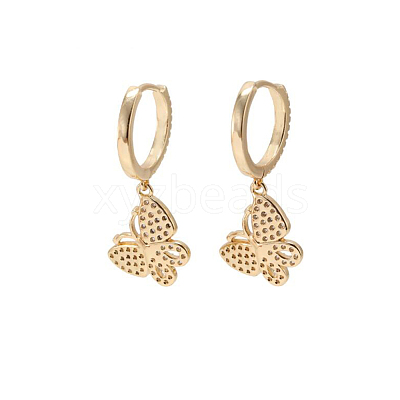 Brass Micro Pave Grade AAA Cubic Zirconia Huggie Hoop Earrings JE022A-X-1