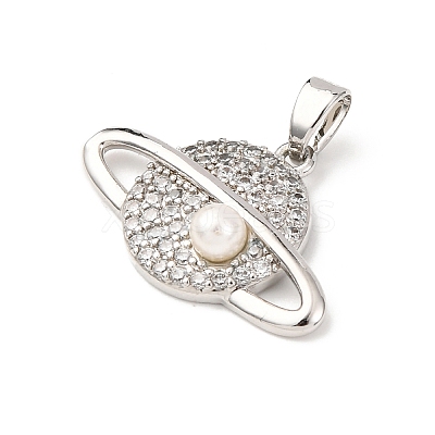 Brass Micro Pave Cubic Zirconia Pendants KK-F917-05B-P-1
