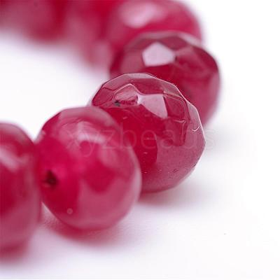 Faceted Rondelle Dyed Natural White Jade Bead Strands G-R343-6x8-07-1