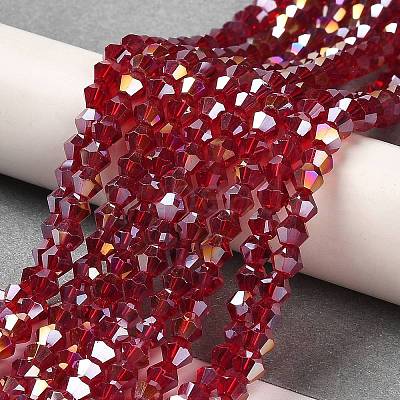 Transparent Electroplate Glass Beads Strands EGLA-A039-T6mm-B27-1