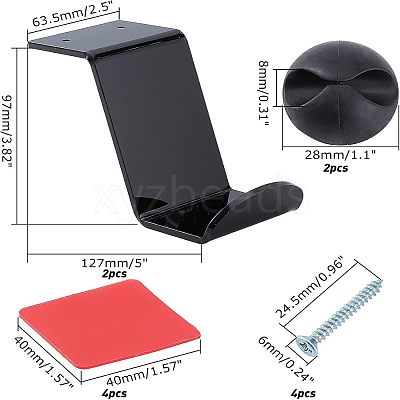 2Pcs Acrylic Headphone & Gamepad Holder Sets ODIS-WH0011-50-1
