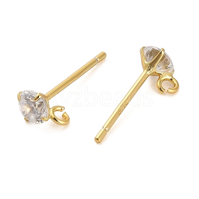 925 Sterling Silver Ear Stud Findings STER-F058-01G-07-1