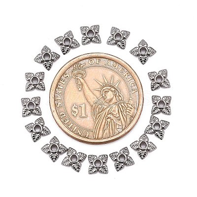 Tibetan Style Alloy Bead Caps TIBEB-Q018-B-FF-1
