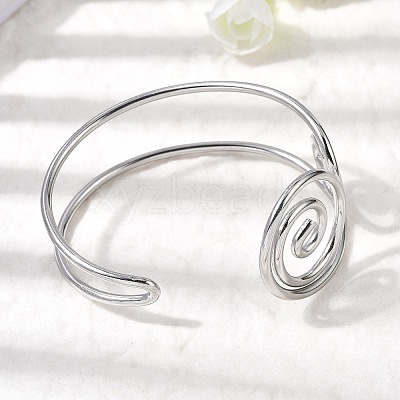 304 Stainless Steel Cuff Bangles for Women BJEW-Z150-02P-02-1