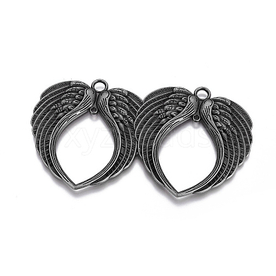 Tibetan Style Alloy Wing Large Pendants TIBEP-S100-B-NR-1