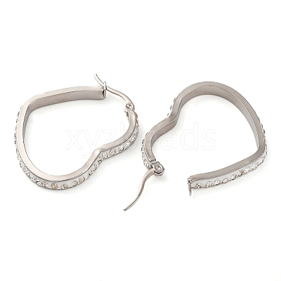 304 Stainless Steel Heart Hoop Earrings EJEW-S242-01P-C-1