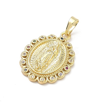 Brass Micro Pave Cubic Zirconia Pendants KK-H255-18G-1