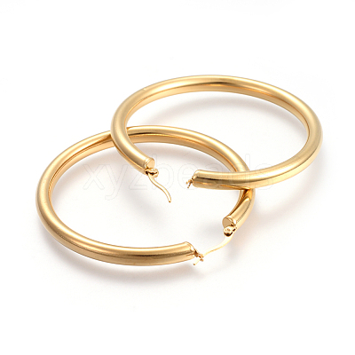 201 Stainless Steel Big Hoop Earrings EJEW-A052-19D-G-1