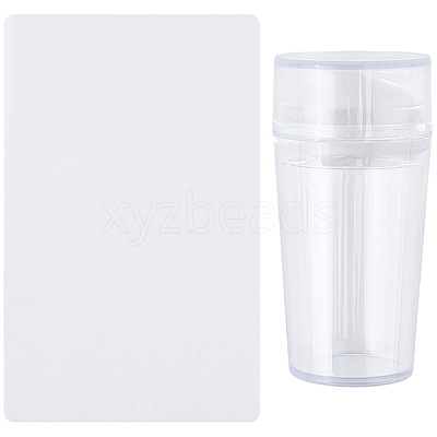 Plastic Nail Art Stamper Scraper with Cap MRMJ-CP0001-53-1