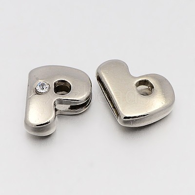 Letter Slider Beads for Watch Band Bracelet Making ALRI-O012-P-NR-1