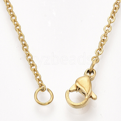 304 Stainless Steel Cable Chain Necklace Making STAS-T040-PJ209-2-46-1