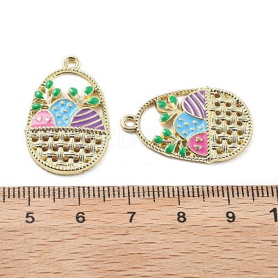Easter Alloy Enamel Pendants X-ENAM-E360-01G-02-1