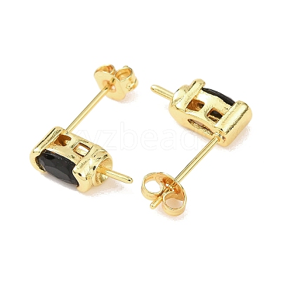 Brass Micro Pave Cubic Zirconia Earring Findings KK-D226-10G-1