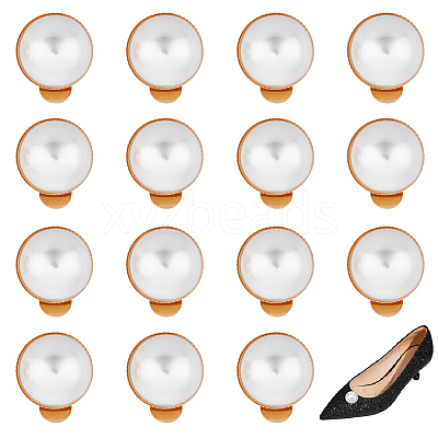 16Pcs Plastic Imitation Pearl Shoe Decoration AJEW-PH0004-47-1