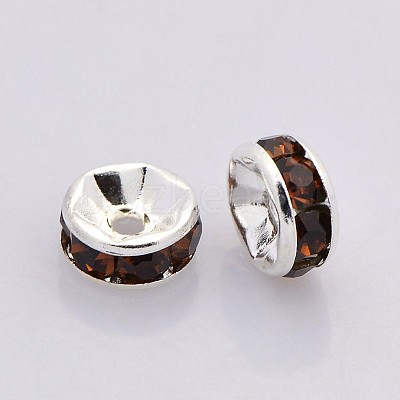 Brass Grade A Rhinestone Spacer Beads RB-A014-Z8mm-15S-1