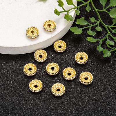 Iron Grade A Crystal Rhinestone Spacer Beads RB-A010-10MM-G-1