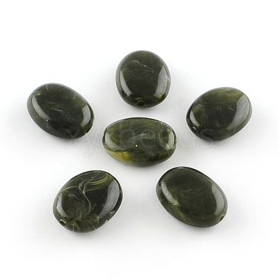 Oval Imitation Gemstone Acrylic Beads OACR-R047-08-1