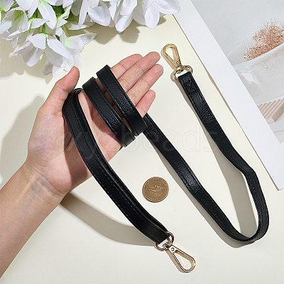 1Pc Black PU Imitation Leather Adjustable Bag Straps AJEW-CL0002-19KCG-1
